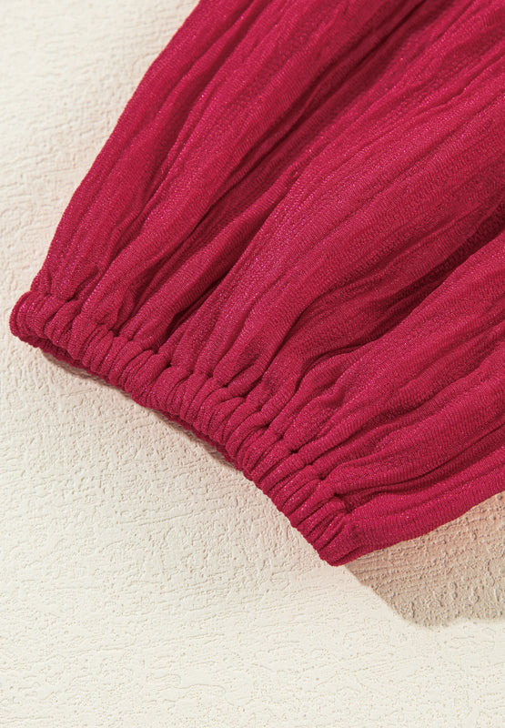Frill Notched Long Sleeve Mini Dress