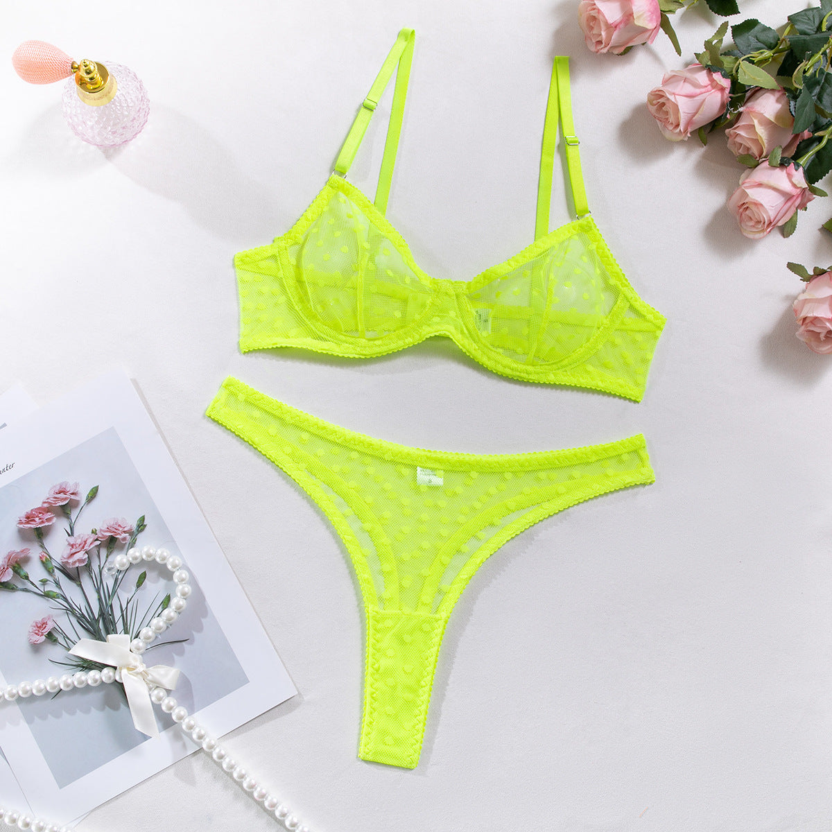 Lingerie Set - Bra and Thong Two-Piece Intimate Wear