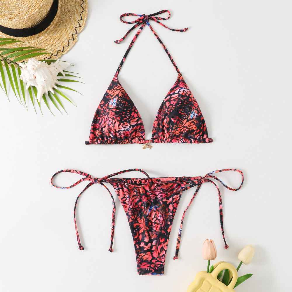 Sexy floral halterneck bikini