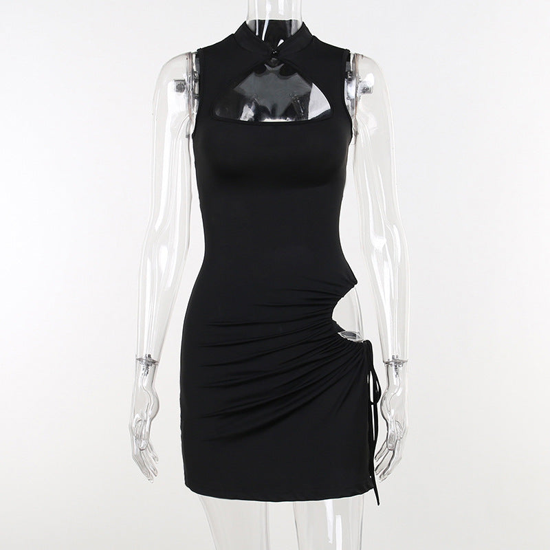 Women's Sexy Backless Slim Fitting Bodycon Slit Mini Dress