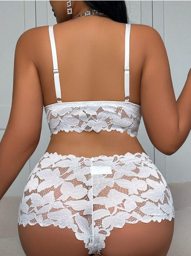 Lace Figure-hugging Bra Set - Sleeveless Lingerie