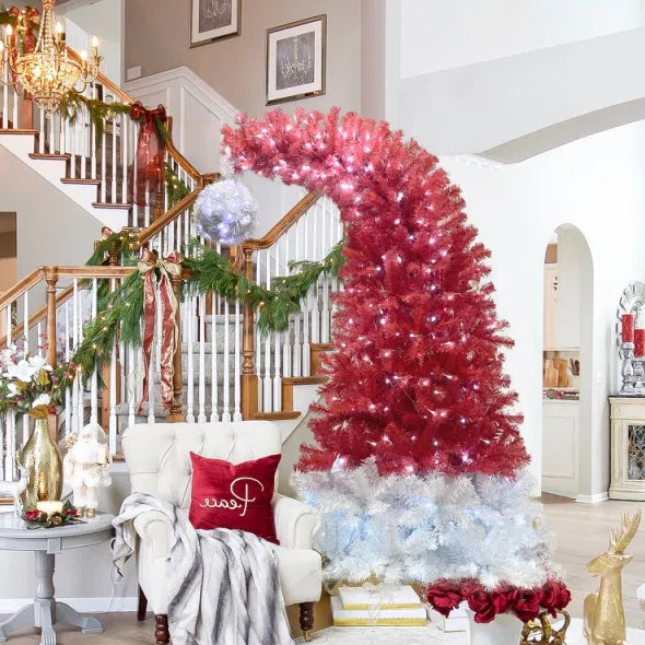 Santa Hat Christmas Tree - 6 FT Pre-Lit Artificial Fir