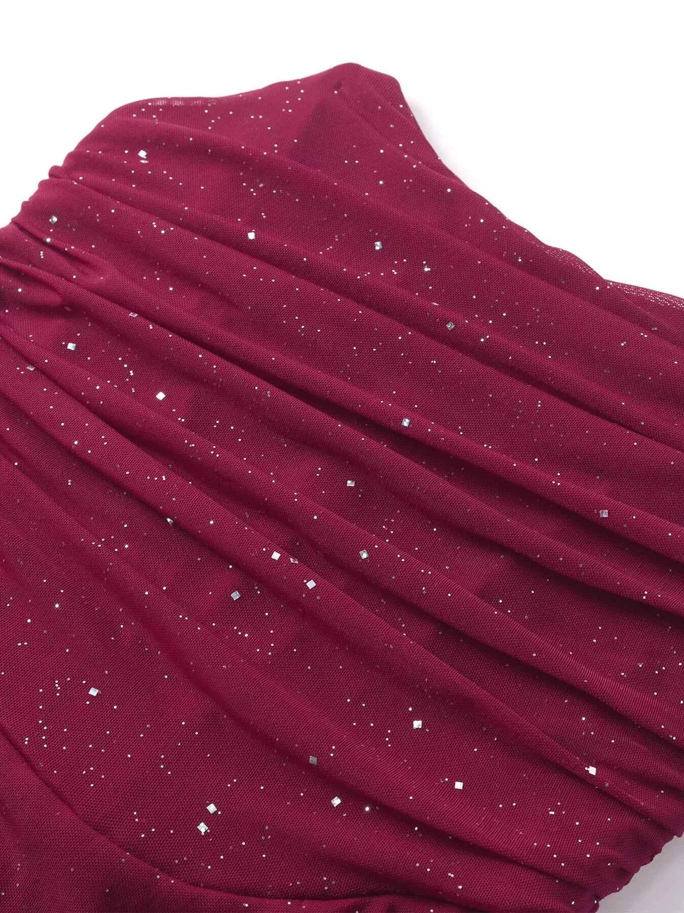 Glitter Tube Mermaid Maxi Dress