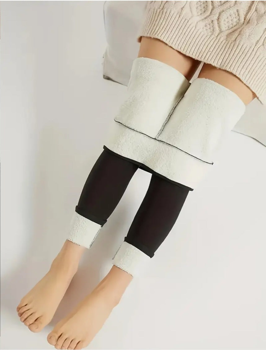 High-Waisted Thermal Leggings - Soft Lining for Cold Days