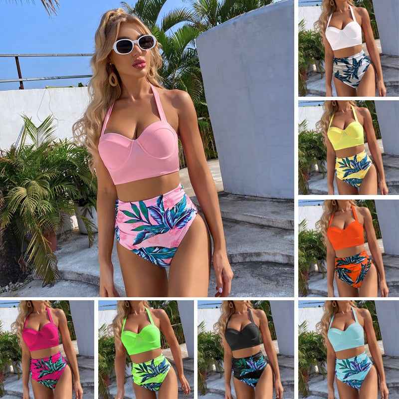 High Waist Bikini Set - Underwire Support Sculpting Two Piece