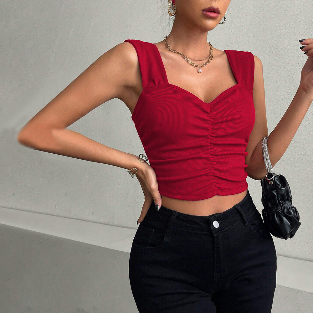 Red Summer Sweetheart Cami - Chic Wide Strap Top