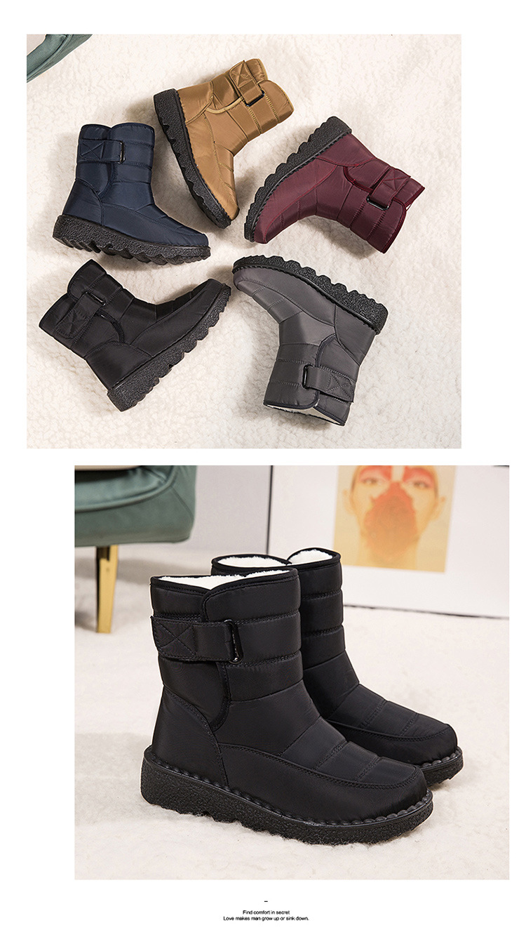Assorted quilted ankle boots in navy, brown, burgundy, and black with plush lining