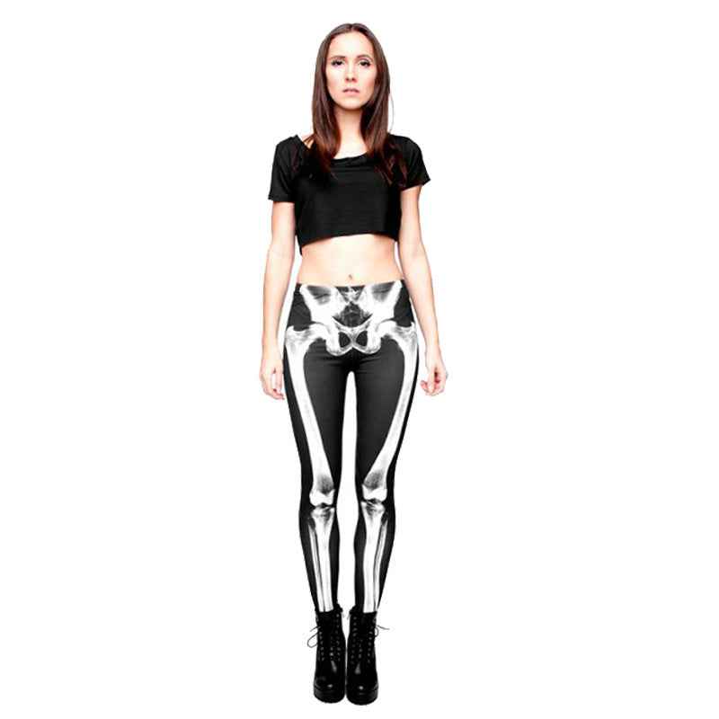 Halloween Skeleton Leggings - 360° X-Ray Bone Print Tights