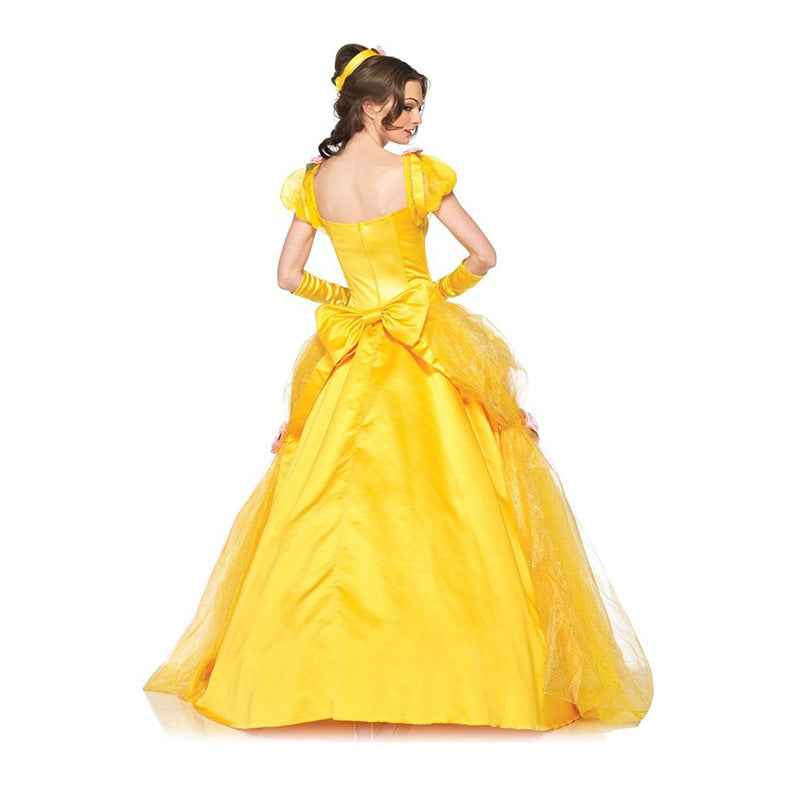 Halloween Princess Ball Gown - Yellow Satin Cosplay Dress