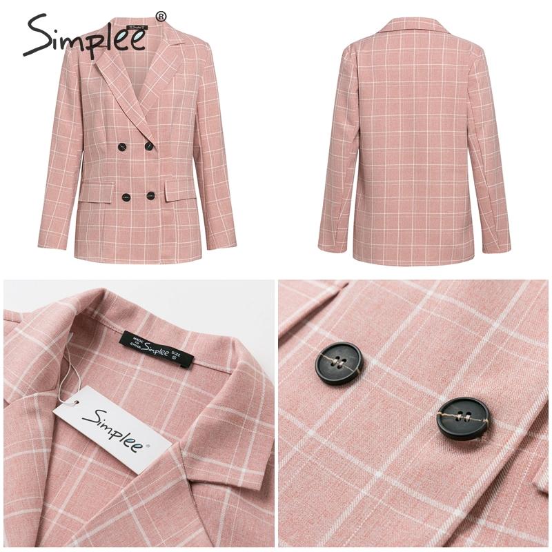 Pink plaid blazer and matching cropped pants, front angle plus back view and fabric close-ups