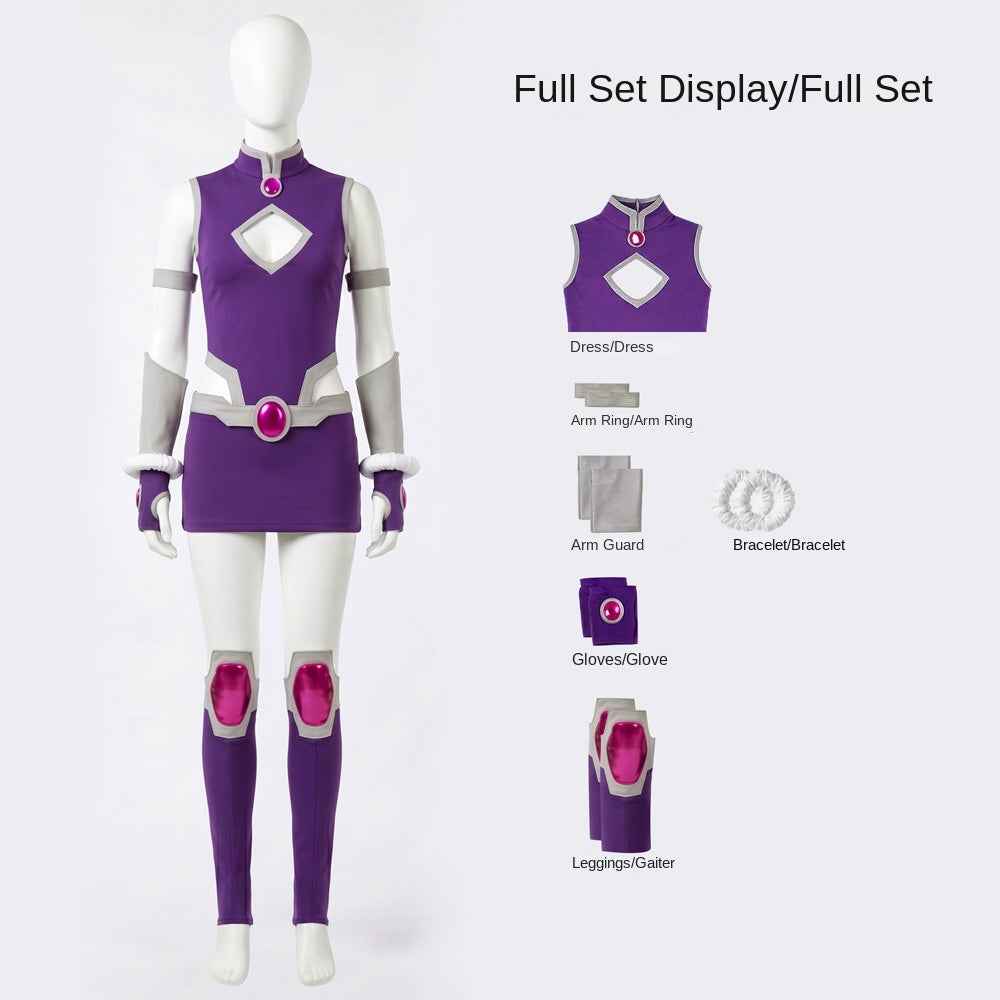 Style Teen Titans Movie Cosplay Raven Costume Halloween Dress Factory