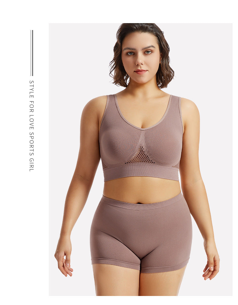 Plus Size Lingerie for Women - Seamless Sports Bra Set