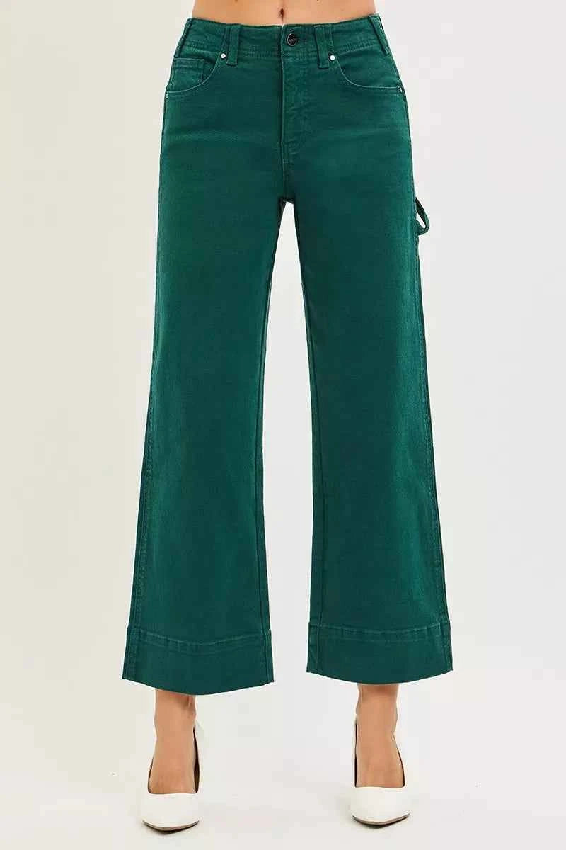 RISEN High Rise Wide Leg Pants - Tummy Control Cropped