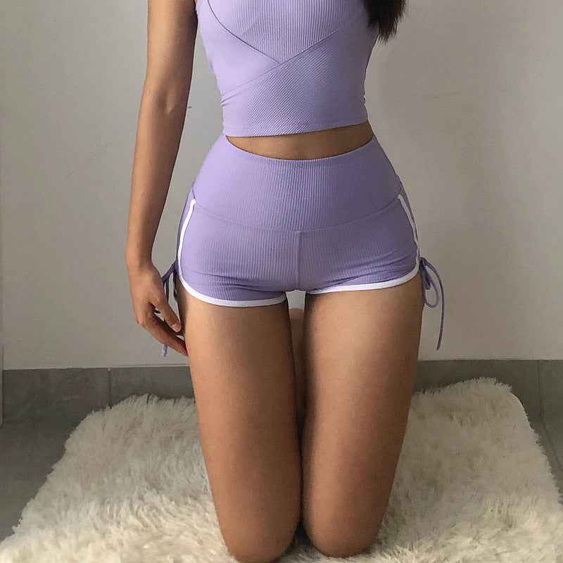 Tummy Control Sporty Shorts - Slim Fit Side Ties
