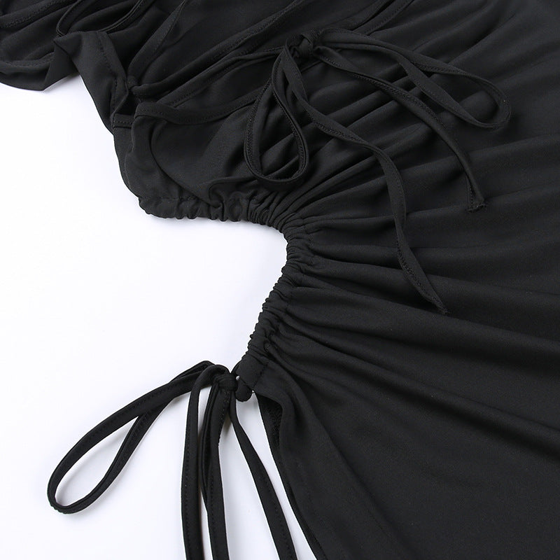Women's Sexy Backless Slim Fitting Bodycon Slit Mini Dress