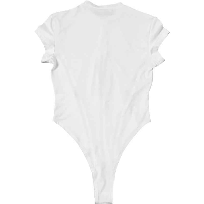 Zipper Sexy Cut-Out Bodysuit - Bodycon Short Sleeve
