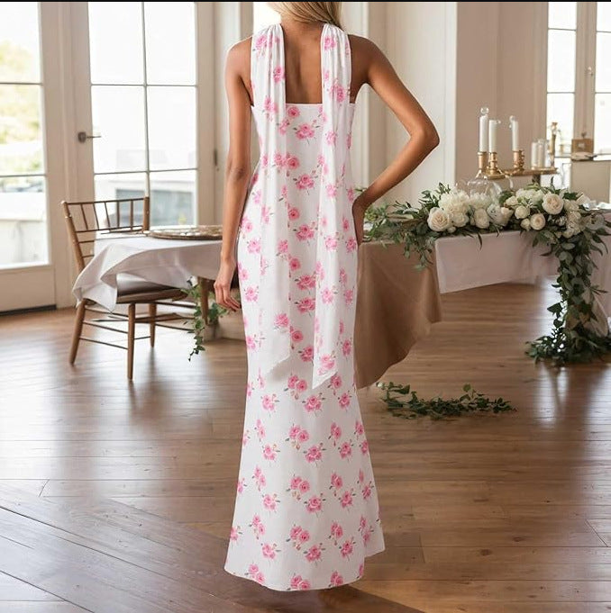 Strapless Ribbon-Trimmed Formal Gown - Fitted Sheath Dress