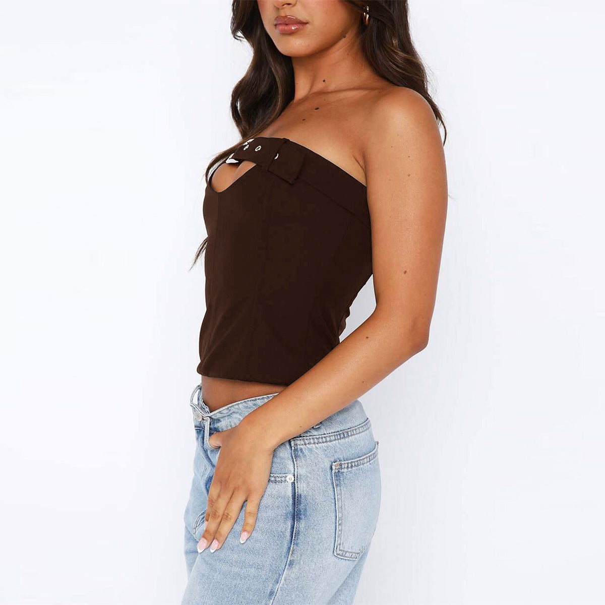 Summer Cropped Tube Top - Chic Adjustable Belt