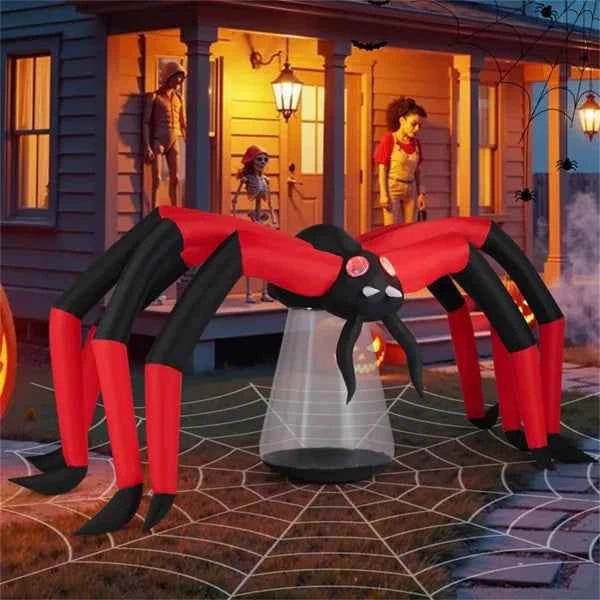 10ft Giant Halloween Inflatable Spider - Red Eye LED Tunnel