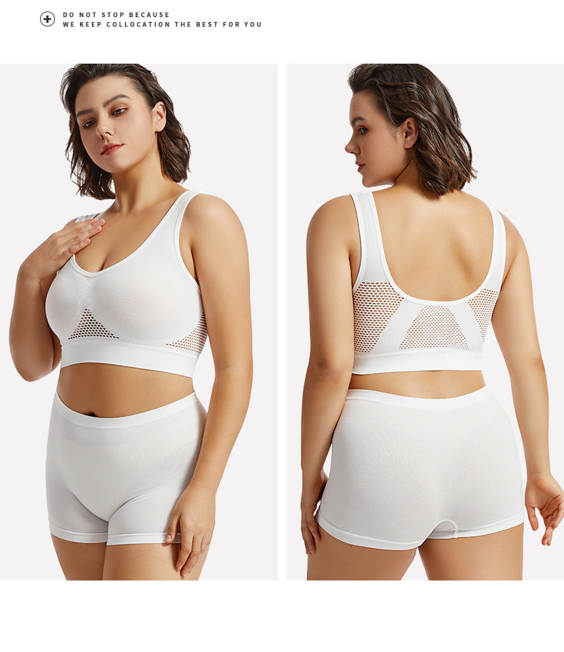 Plus Size Lingerie for Women - Seamless Sports Bra Set