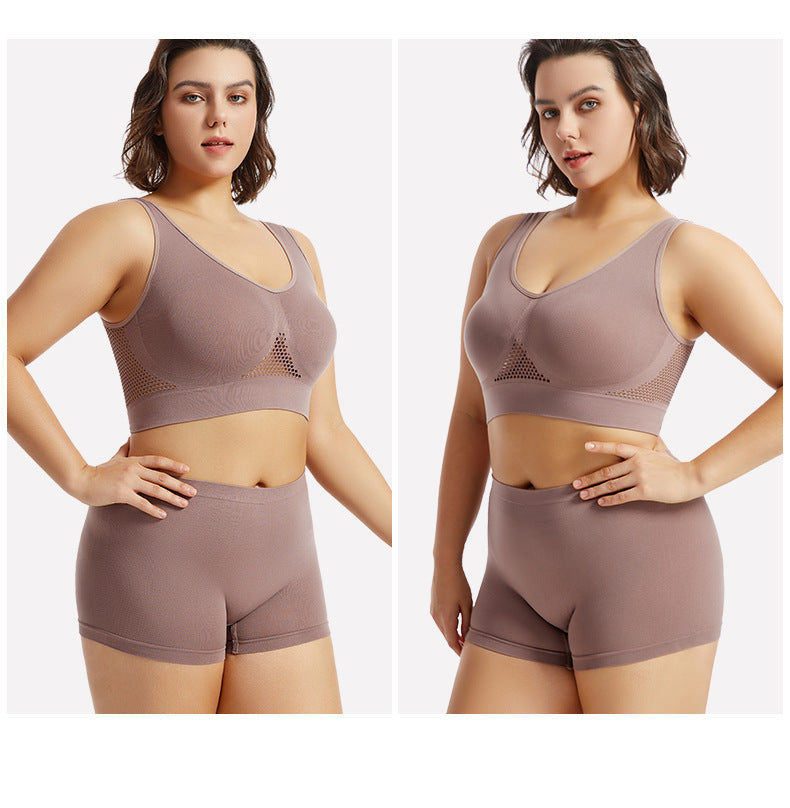 Plus Size Lingerie for Women - Seamless Sports Bra Set