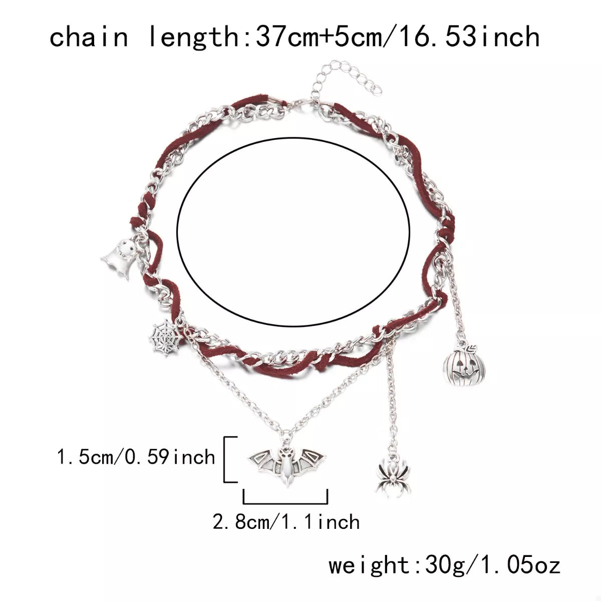 Halloween Double Layer Necklace - Gothic Pendant Jewelry - Fashions Envy