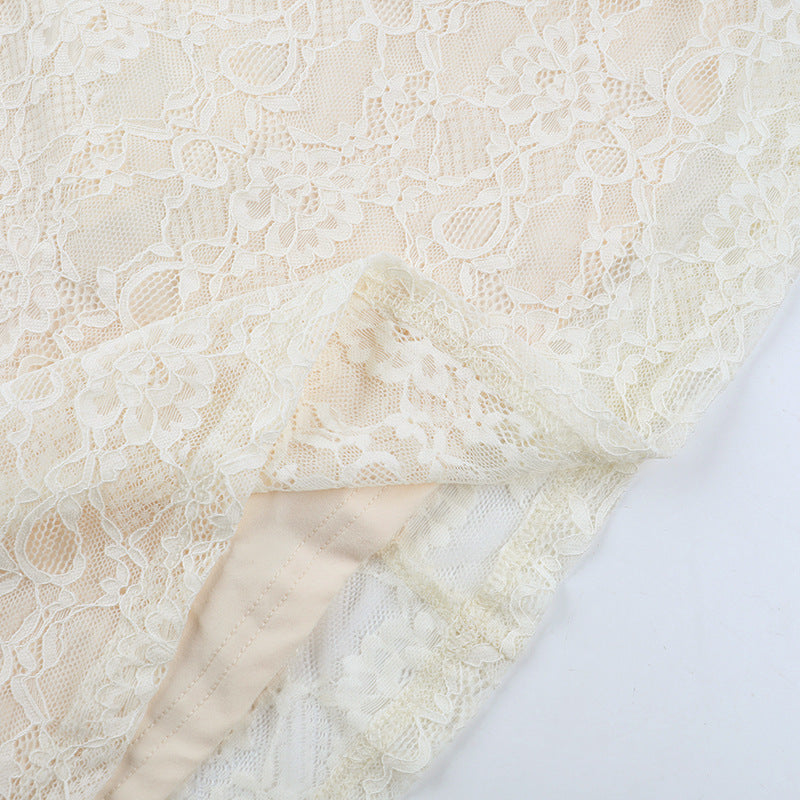 Lace camisole waist cinching sexy hip hugging skirt - Fashions Envy