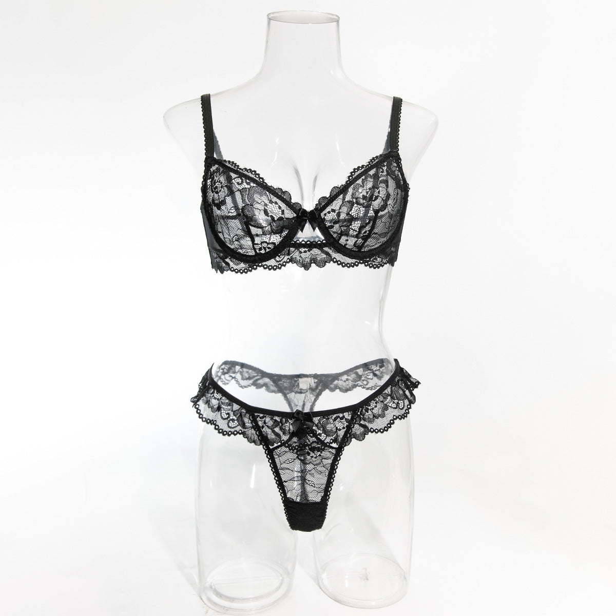 Black Lace Bra Set - Thin Sexy Underwear Lingerie