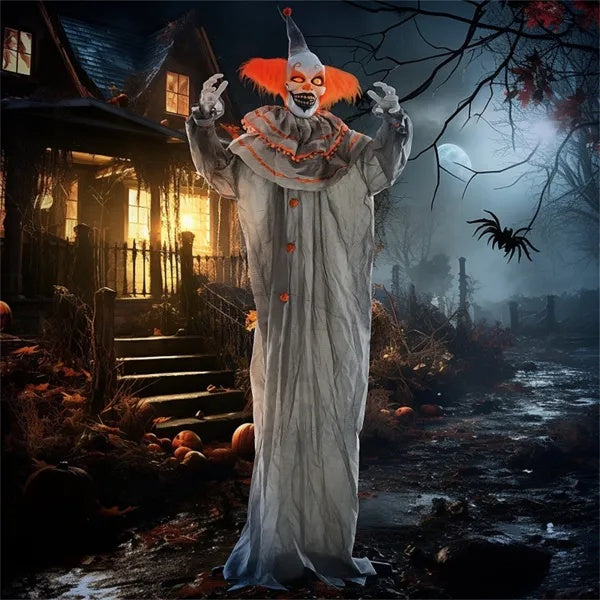 6' Tall Scary Clown Halloween Decoration - Sound Activated - Fashions Envy