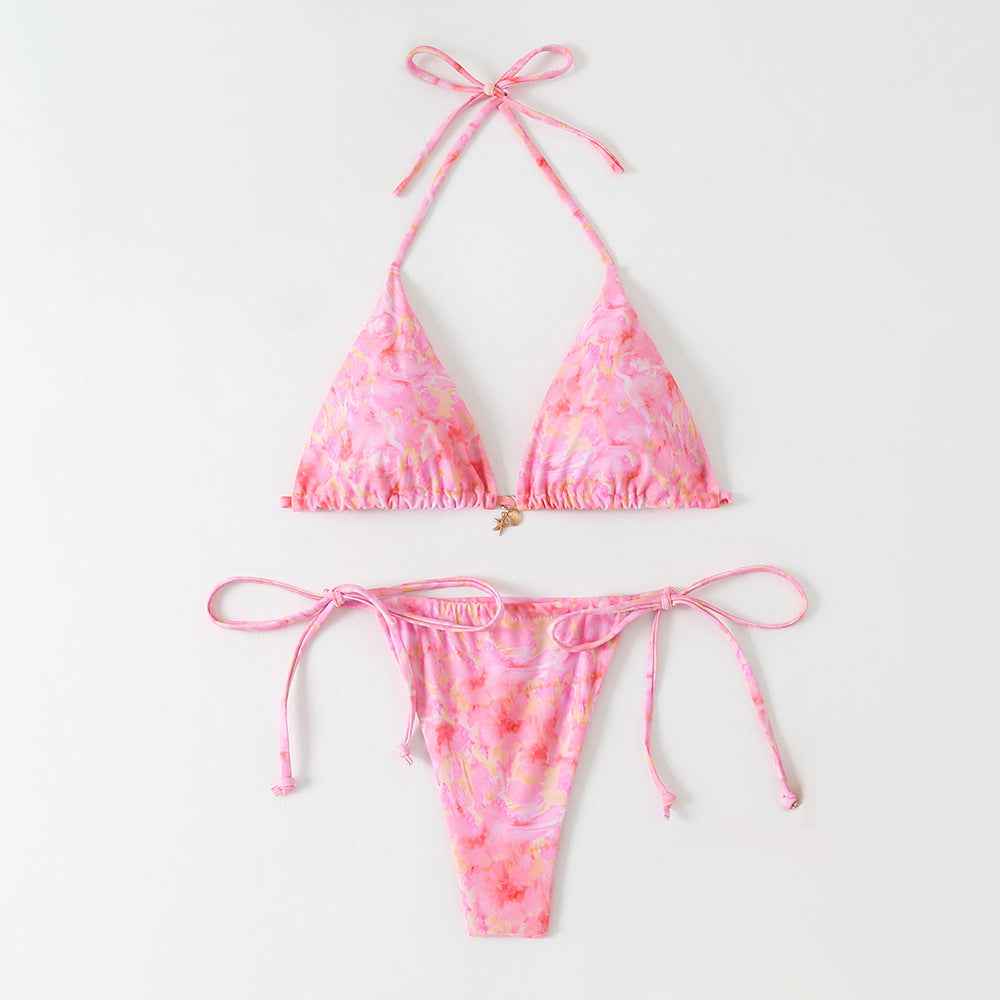 Sexy floral halterneck bikini
