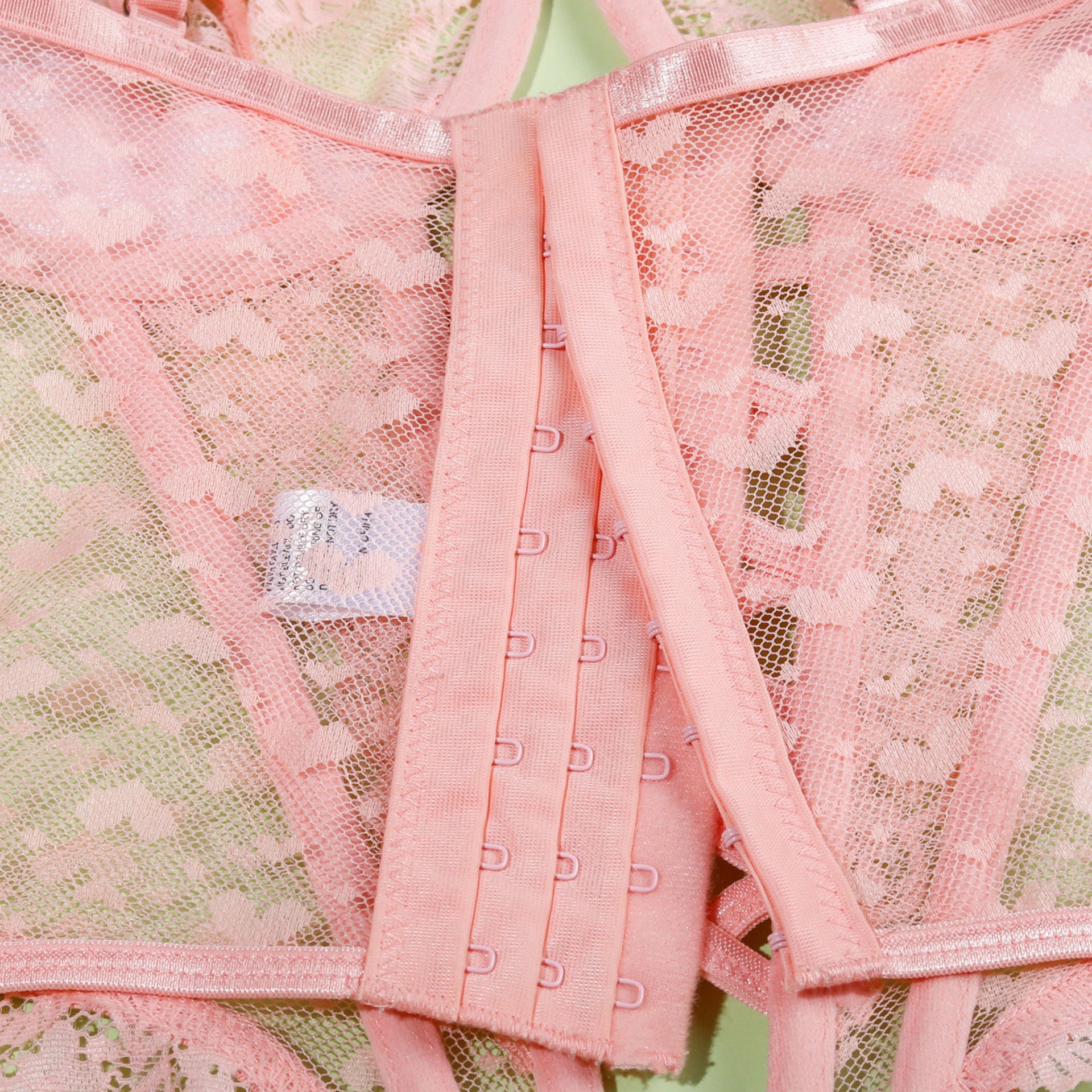 Lace Pink Lingerie Set - Heart Ring Corset and Thong