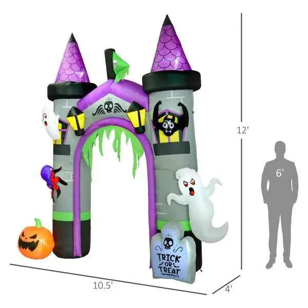 Halloween Inflatable Castle Archway - LED Ghost Spider Pumpkin