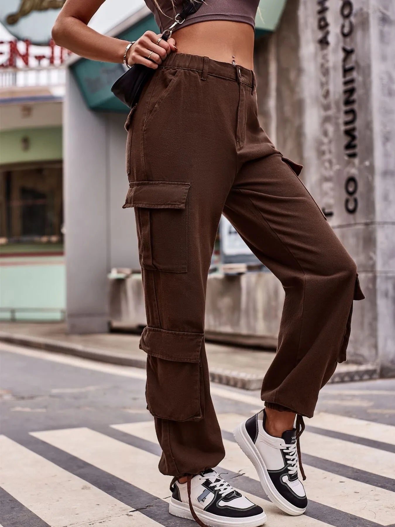 Casual Wide Leg Cargo Jeans - Relaxed Fit Denim - Fashions Envy