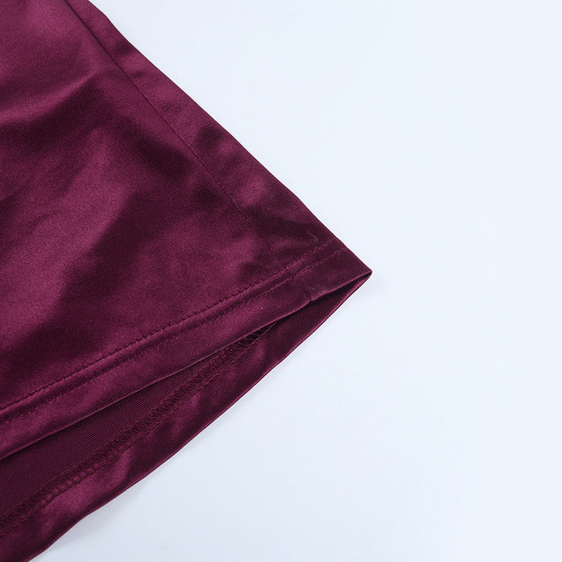 Satin Evening Dress - Formal Slit One Shoulder - Fashions Envy