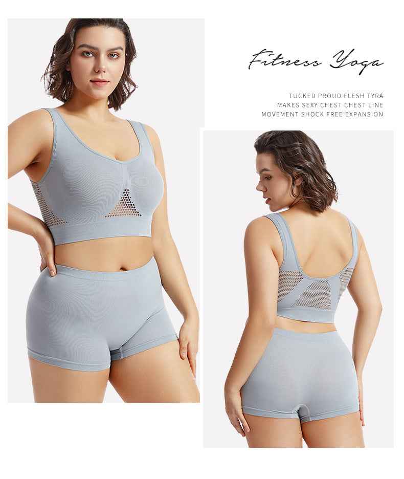 Plus Size Lingerie for Women - Seamless Sports Bra Set