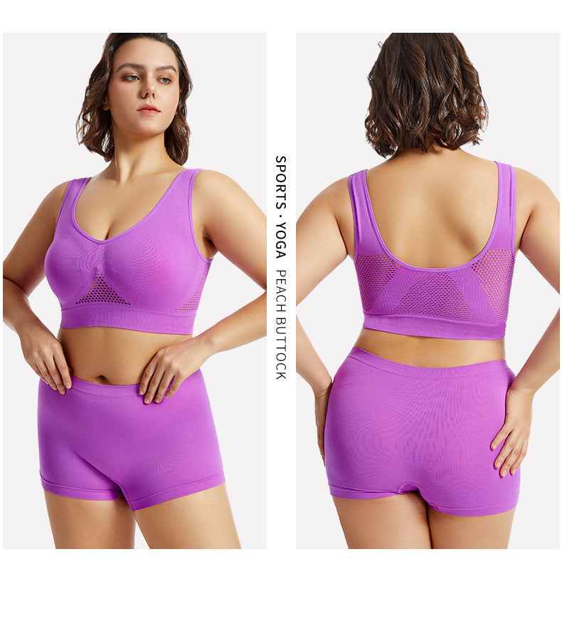 Plus Size Lingerie for Women - Seamless Sports Bra Set
