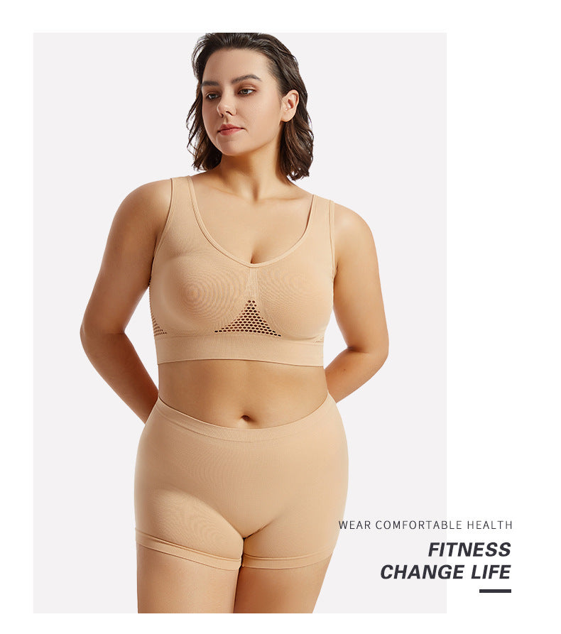 Plus Size Lingerie for Women - Seamless Sports Bra Set