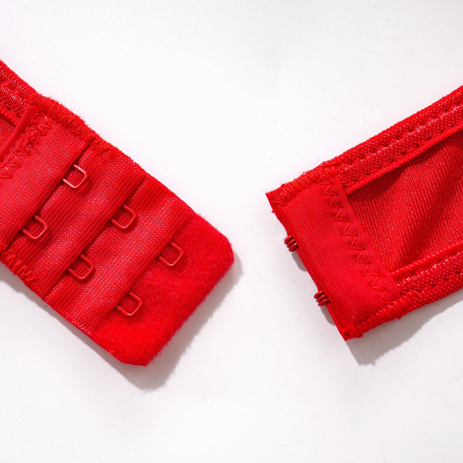 Red Embroidered Lingerie Set - Underwire Bra Garter Belt Thong
