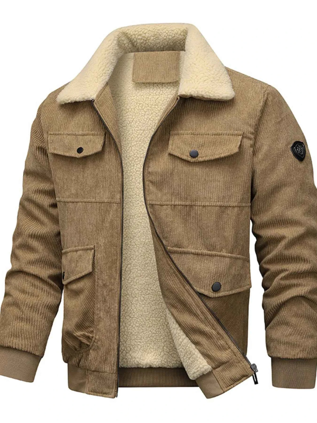 Men's Full Size Sherpa-Lined Corduroy Jacket Plus Size