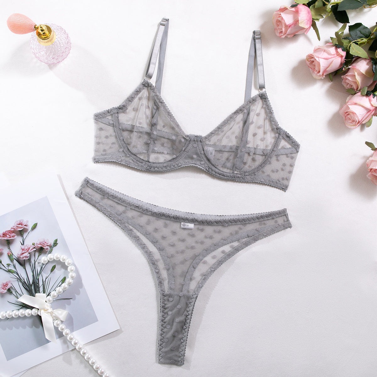 Lingerie Set - Bra and Thong Two-Piece Intimate Wear