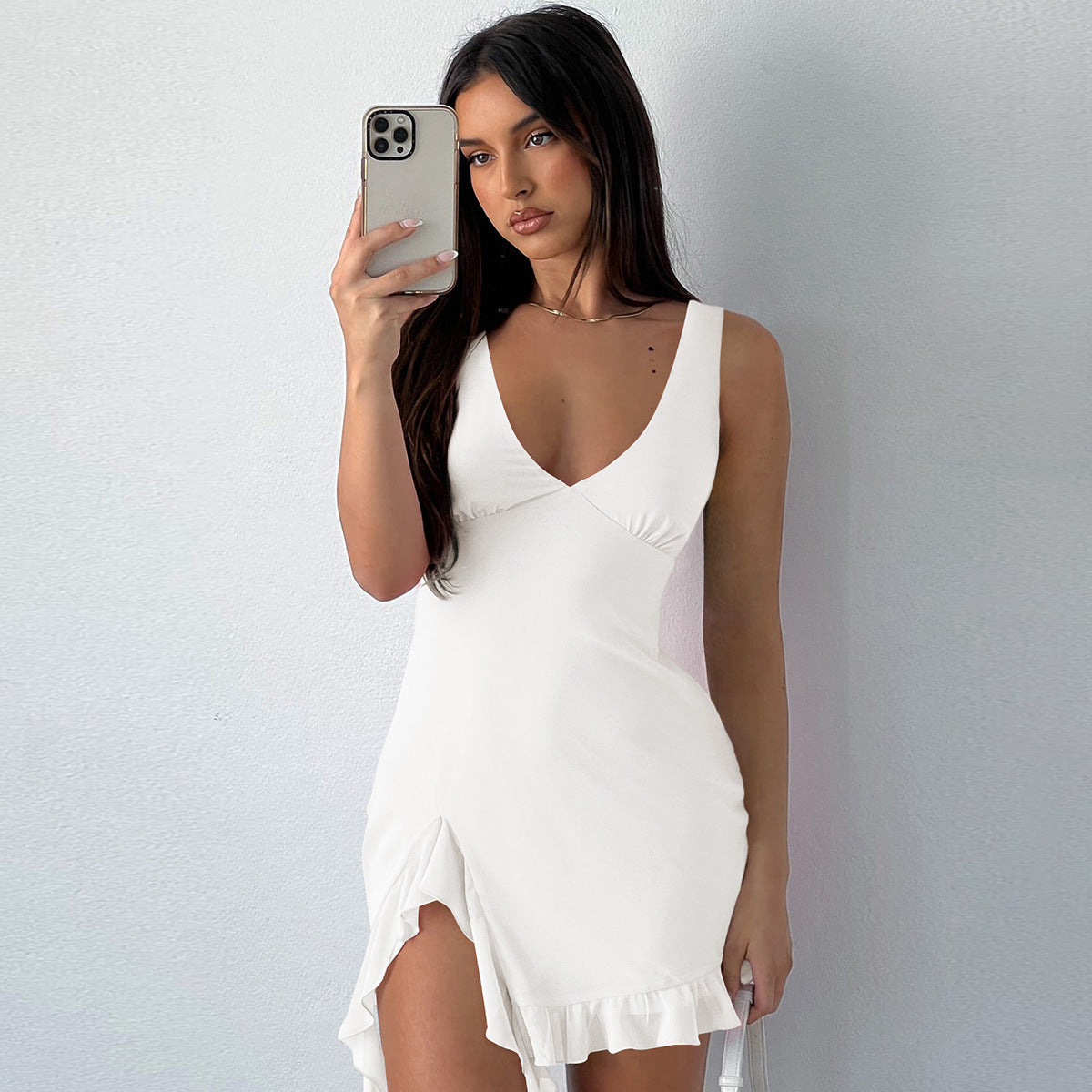Pure Color Hot Girl Skirt Pure Desire Style European And American Women - Fashions Envy