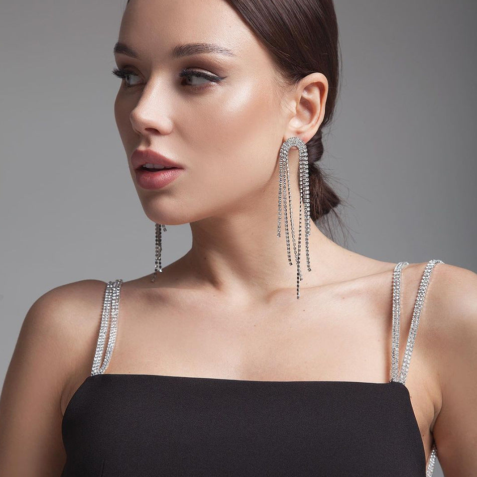Black Metal Chain Prom Dress - Square Neck Mini Bandage