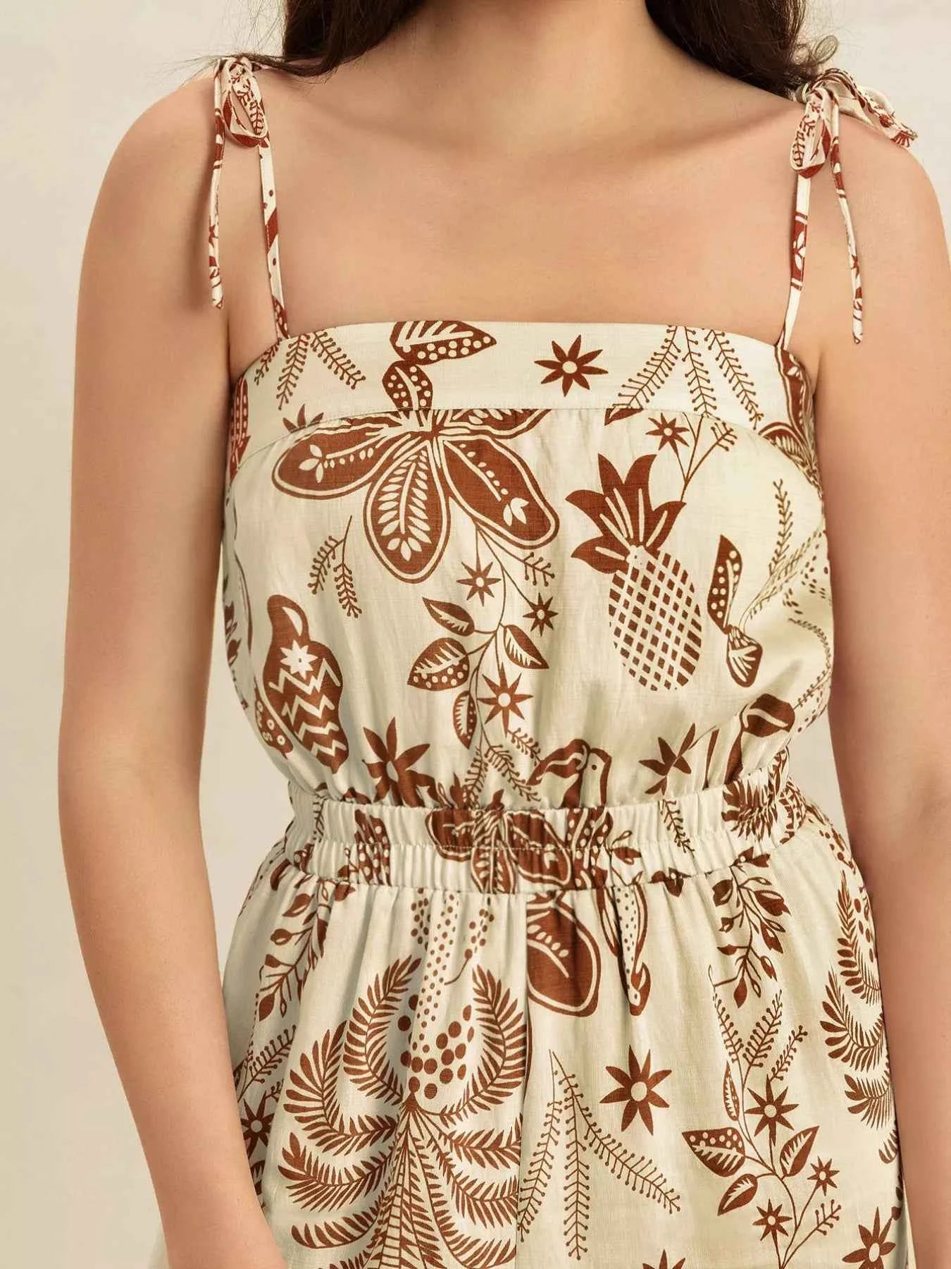 Tie Strap Wide Leg Jumpsuit