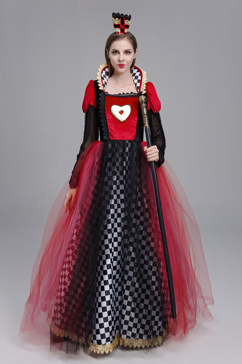 Halloween Queen of Hearts Costume - Checkerboard Skirt and Tulle