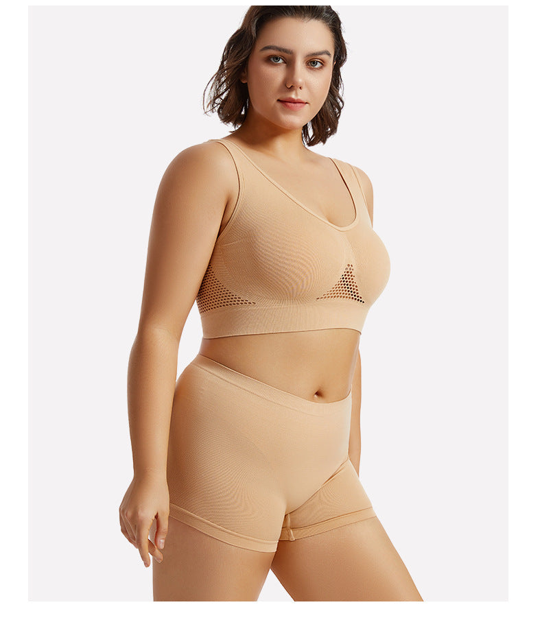 Plus Size Lingerie for Women - Seamless Sports Bra Set