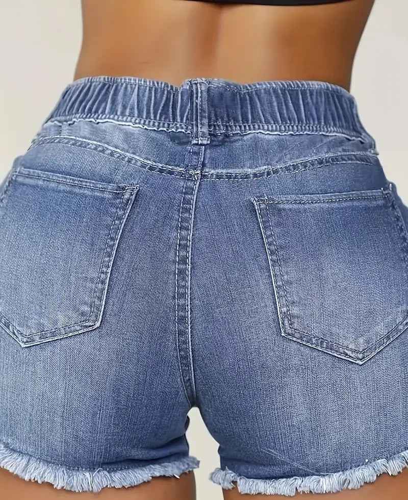 Womens Plus-Size Elastic Shorts