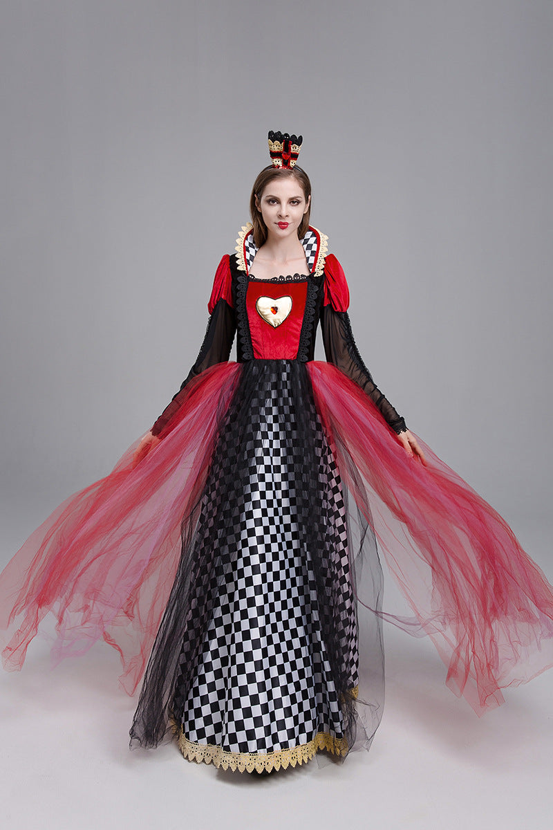 Halloween Queen of Hearts Costume - Checkerboard Skirt and Tulle