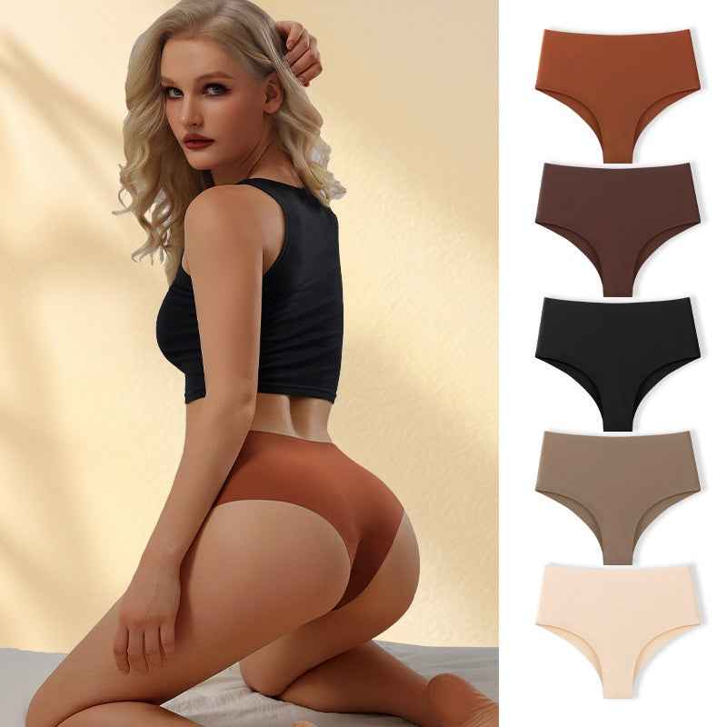 Seamless Ice Silk Panties 5-Pack - Soft Low Rise Brief Underwear