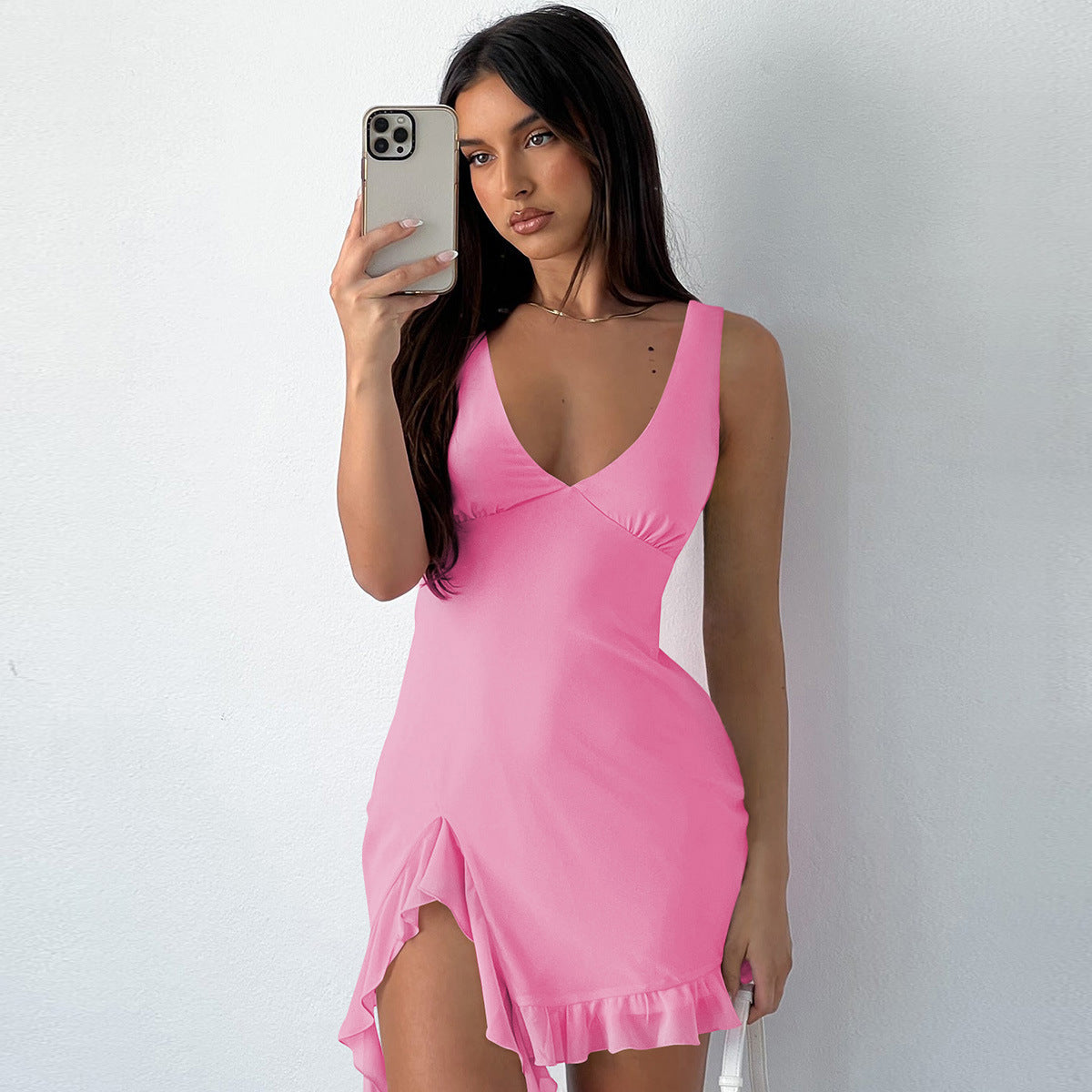 Pure Color Hot Girl Skirt Pure Desire Style European And American Women - Fashions Envy