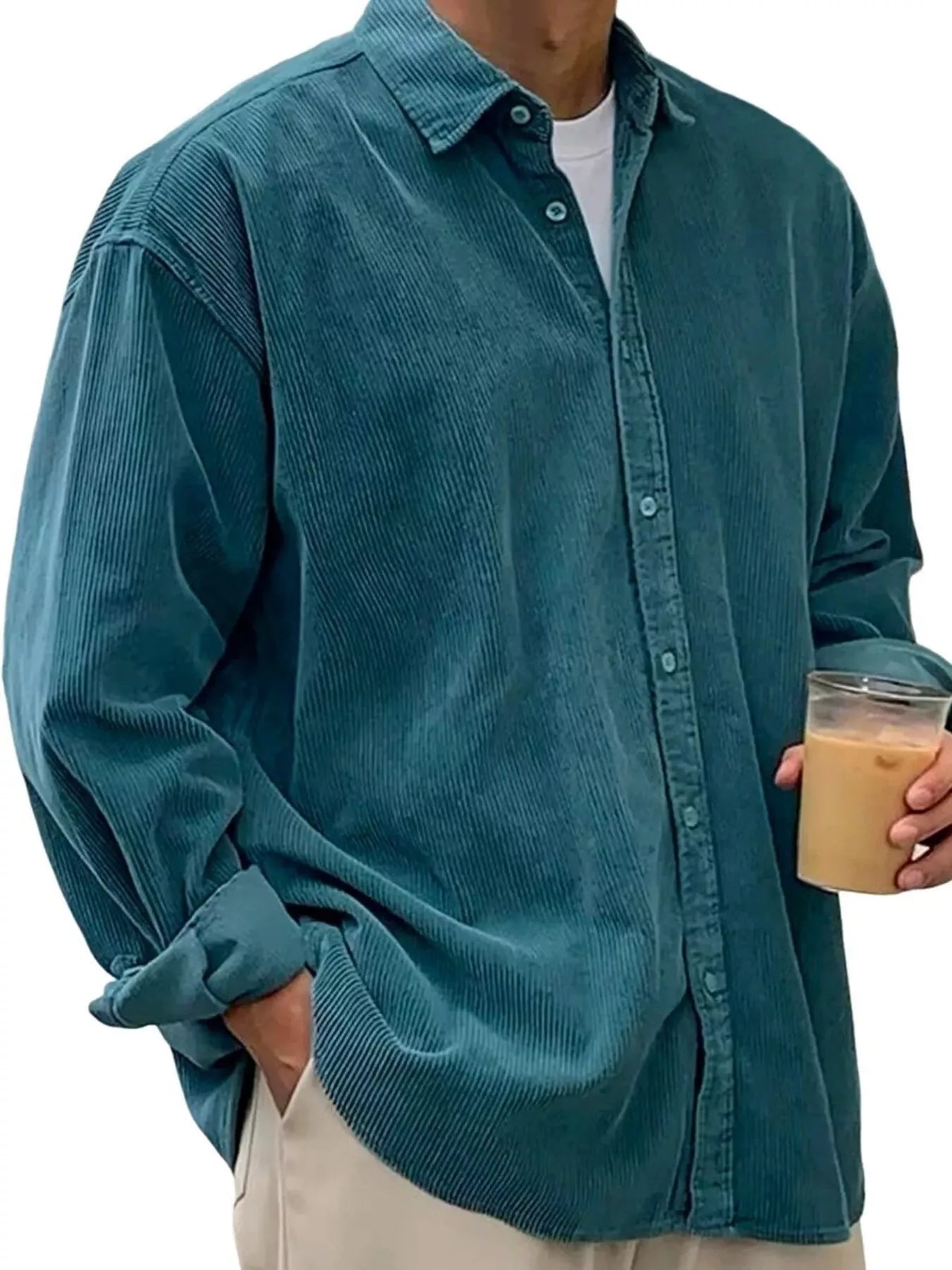 Men's Full Size Button Up Long Sleeve Shirt Plus Size - Fashions Envy